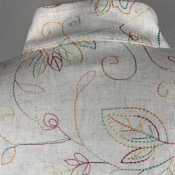 Koret Linen Blend Button Down Top EUC - Picture 9 of 11